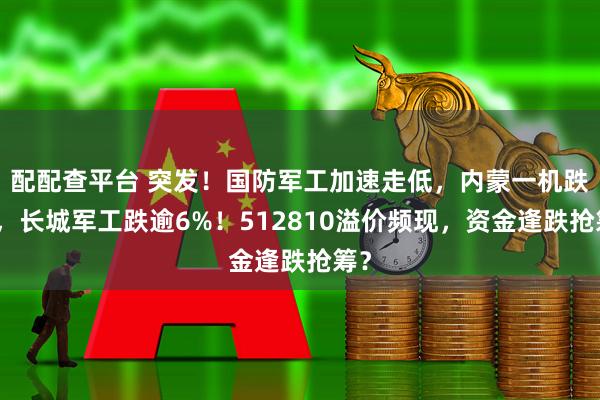 配配查平台 突发！国防军工加速走低，内蒙一机跌停，长城军工跌逾6%！512810溢价频现，资金逢跌抢筹？
