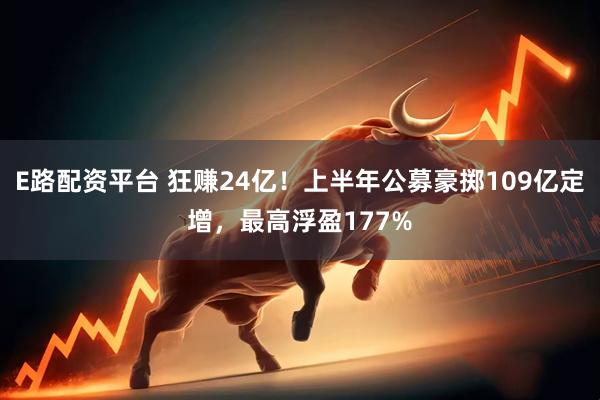 E路配资平台 狂赚24亿！上半年公募豪掷109亿定增，最高浮盈177%